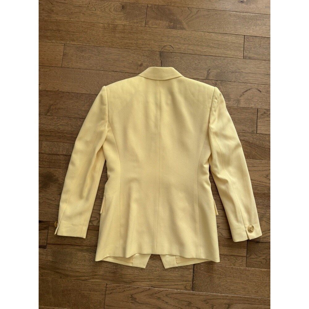 CHRISTIAN DIOR Vintage 90s Blazer Women’s Yellow Gold Button Double Breasted - Picture 7 of 16